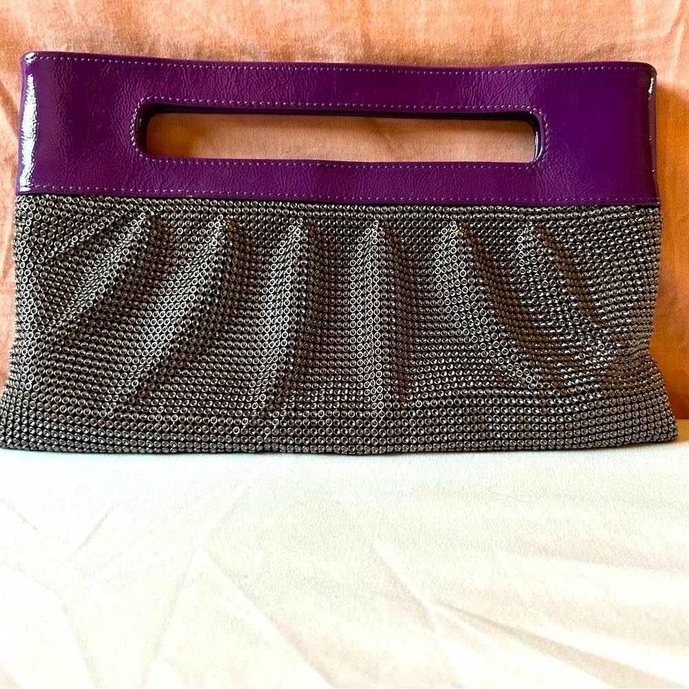 BCBGMaxAzria Purple and Silver Clutch
